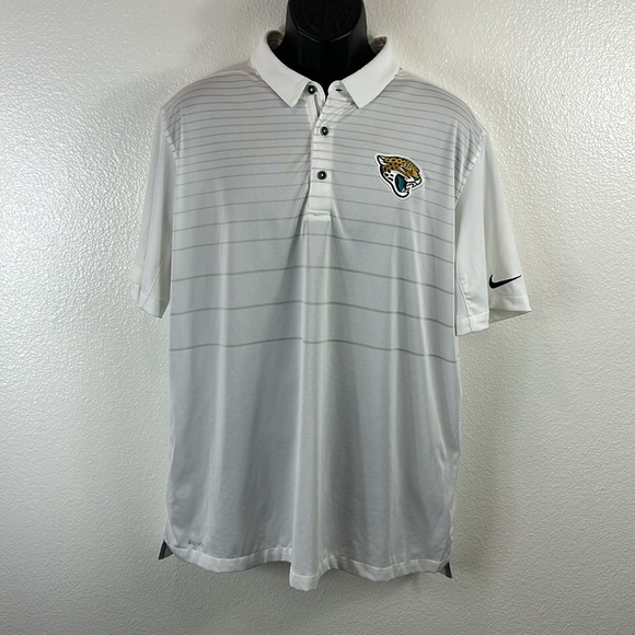 Jacksonville Jaguars Nike NFL On Field Dri-Fit Polo Men's White/Striped - Picture 8 of 12
